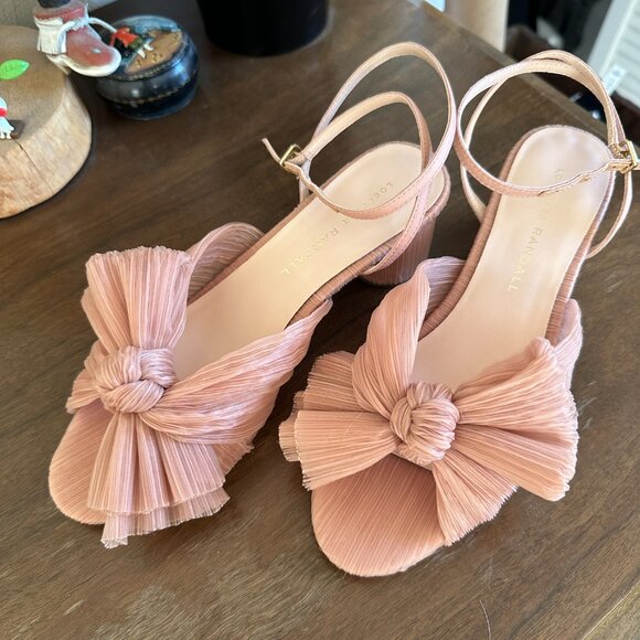 LOEFFLER RANDALL- dahlia pleated knot mule with ankle strap - size 6 - Picture 4 of 4